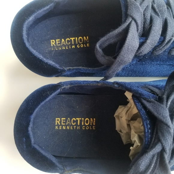 new Kenneth Cole Reaction Joey Blue Velvet Rose Shoes 9 - Picture 2 of 12